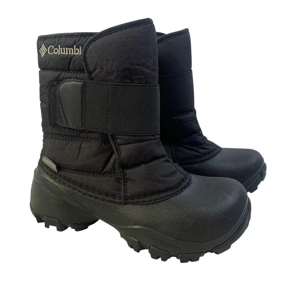Columbia Kids Rope Tow Kruser 2 Boys Sz 1 Snow Boots Black Waterproof Insulated
